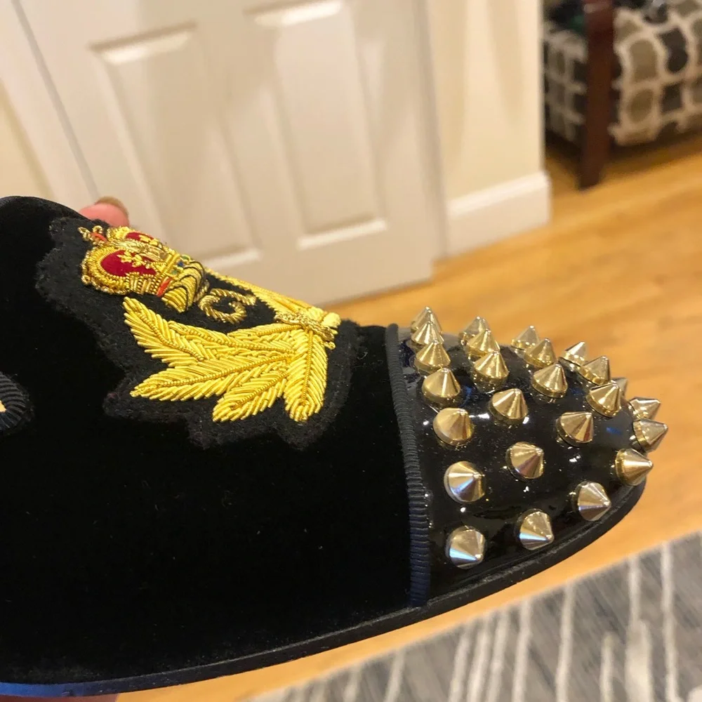 Christian Louboutin gold spikes beatiful loafers good pre own condition 39 - Picture 15 of 15